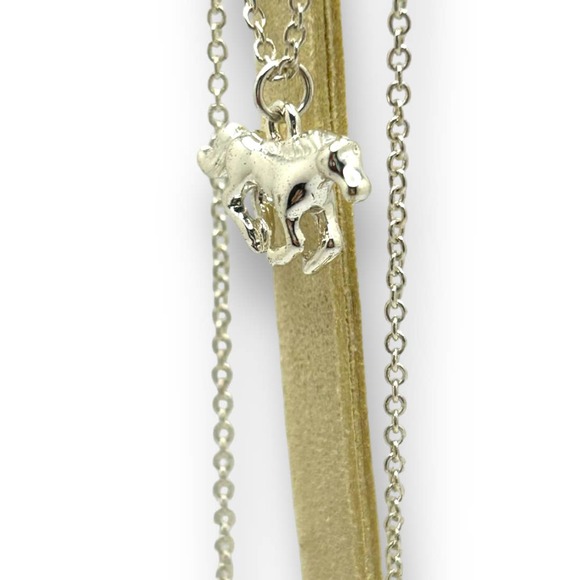 Galloping Horse Pendant Necklace Silver / Silver-Tone Equine Unique Equestrian - Picture 4 of 5